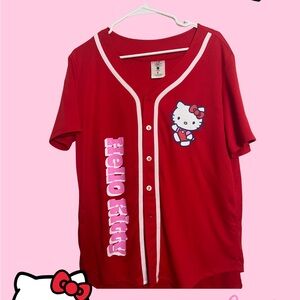 Hello Kitty Red Button Down Kids Shirt